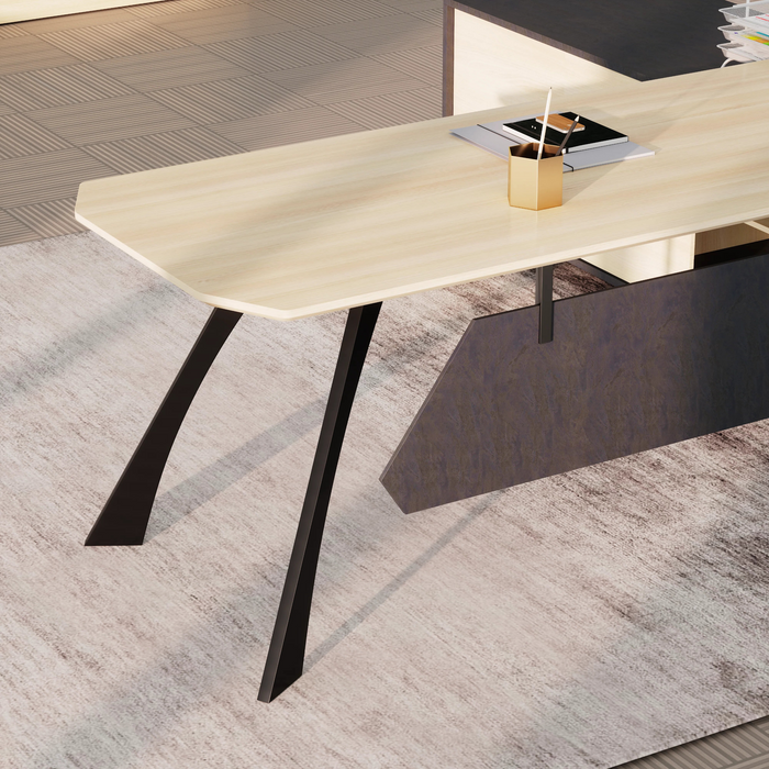 Nikolai 87" L-shaped Executive Desk | AF Essence Tribeca WX-N2805