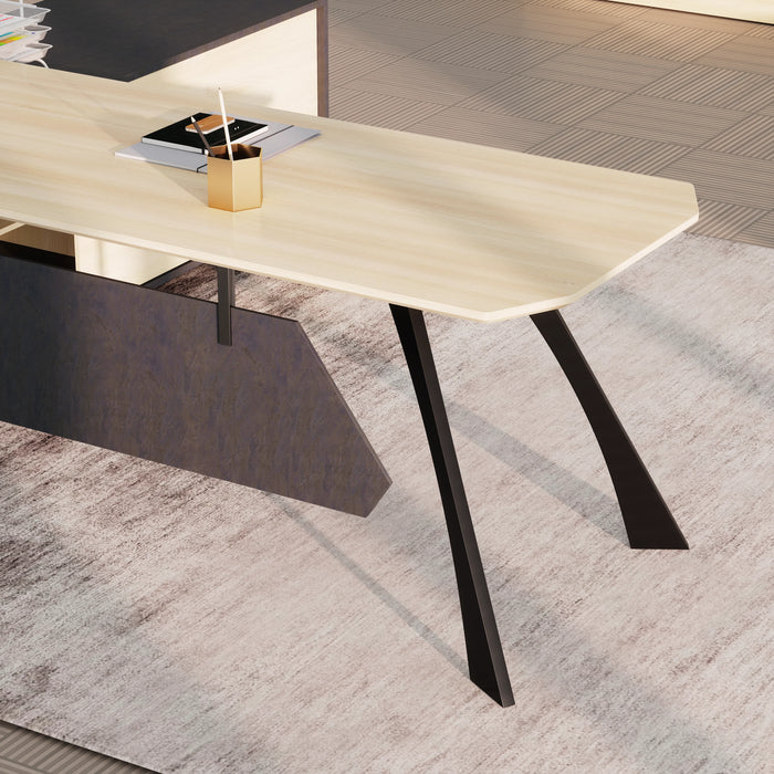 Nikolai 87" L-shaped Executive Desk | AF Essence Tribeca WX-N2805