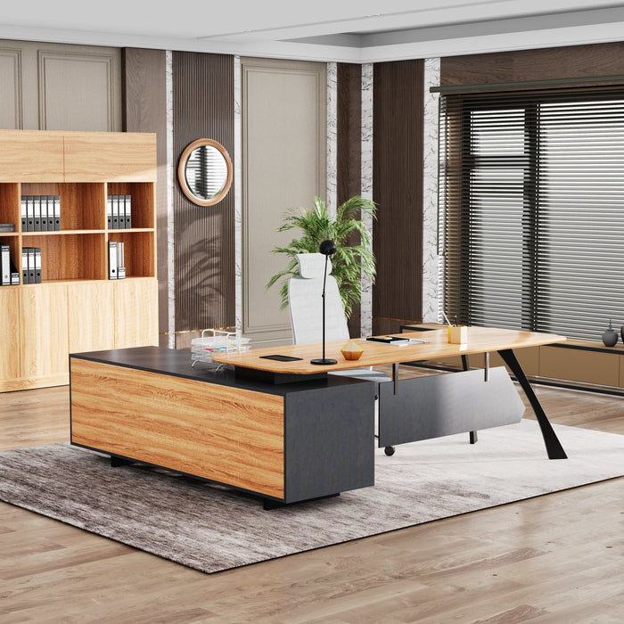 Nikolai 87" L-shaped Executive Desk | AF Essence Tribeca WX-N2805