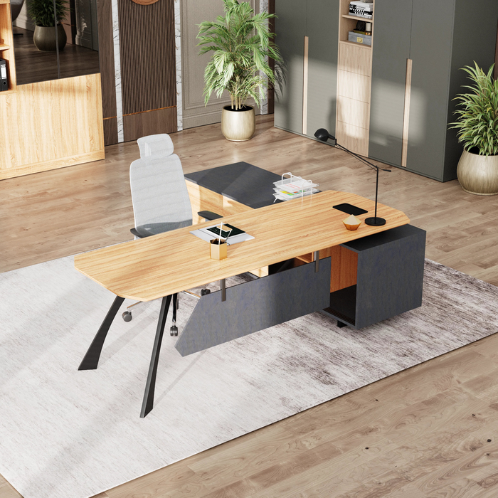 Nikolai 87" L-shaped Executive Desk | AF Essence Tribeca WX-N2805