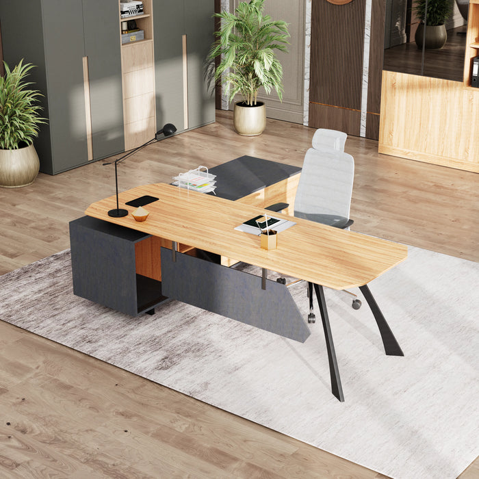 Nikolai 87" L-shaped Executive Desk | AF Essence Tribeca WX-N2805