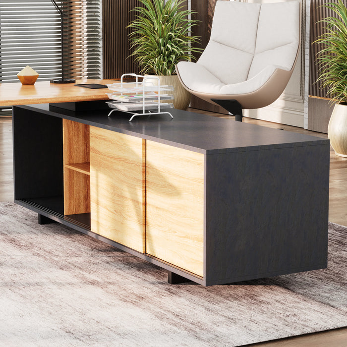 Nikolai 87" L-shaped Executive Desk | AF Essence Tribeca WX-N2805