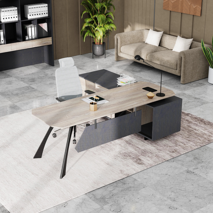 Nikolai 87" L-shaped Executive Desk | AF Essence Tribeca WX-N2805