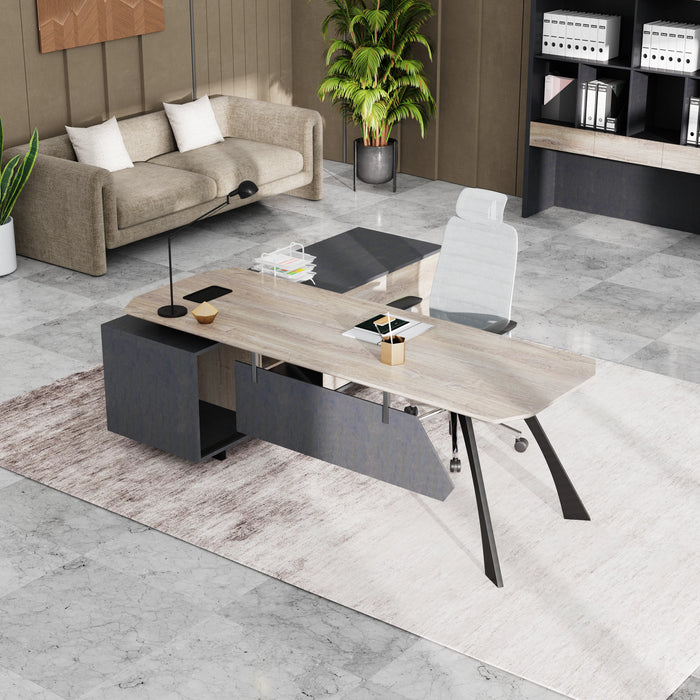 Nikolai 87" L-shaped Executive Desk | AF Essence Tribeca WX-N2805