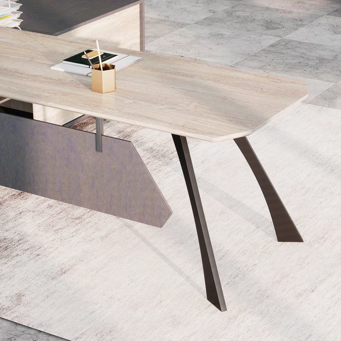 Nikolai 87" L-shaped Executive Desk | AF Essence Tribeca WX-N2805