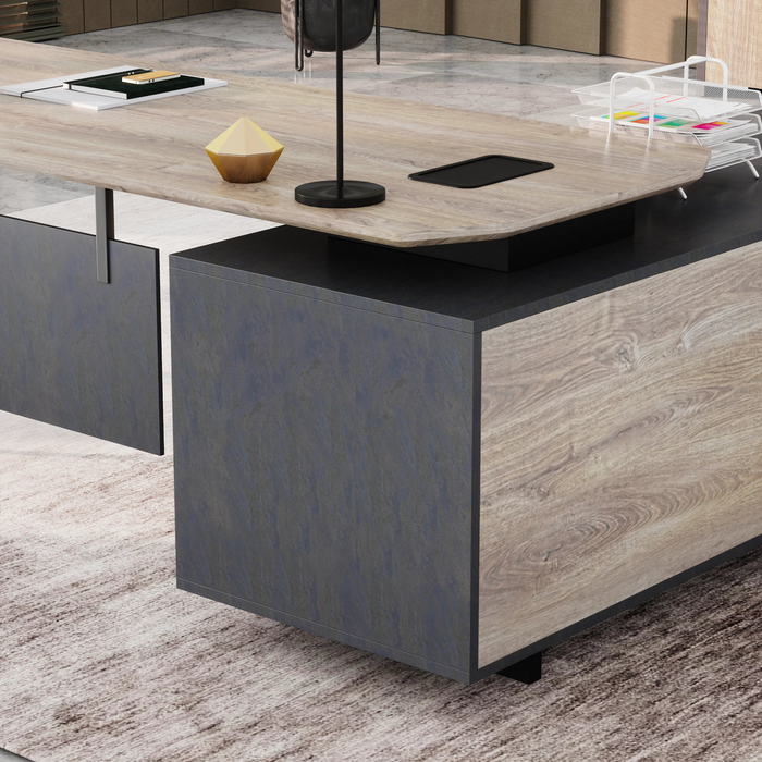 Nikolai 87" L-shaped Executive Desk | AF Essence Tribeca WX-N2805