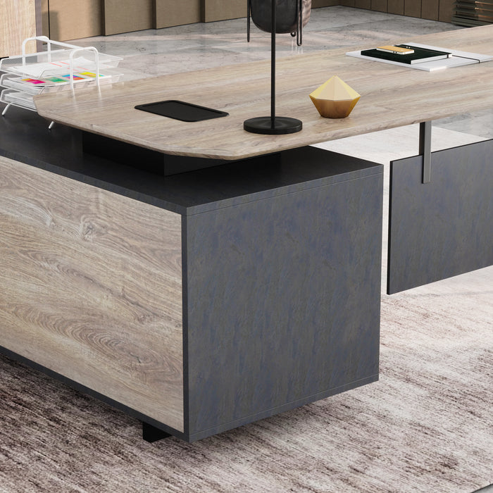 Nikolai 87" L-shaped Executive Desk | AF Essence Tribeca WX-N2805