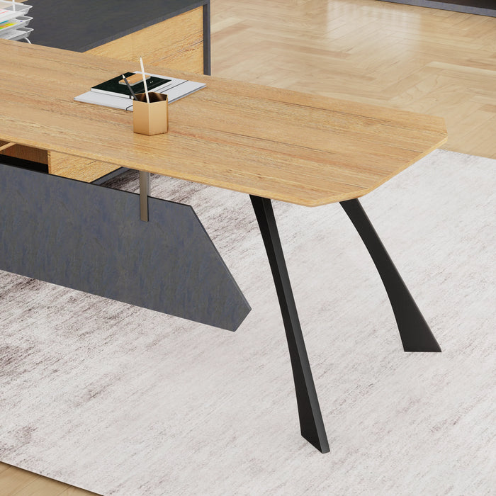 Nikolai 87" L-shaped Executive Desk | AF Essence Tribeca WX-N2805