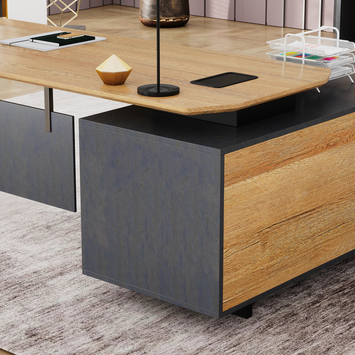 Nikolai 87" L-shaped Executive Desk | AF Essence Tribeca WX-N2805