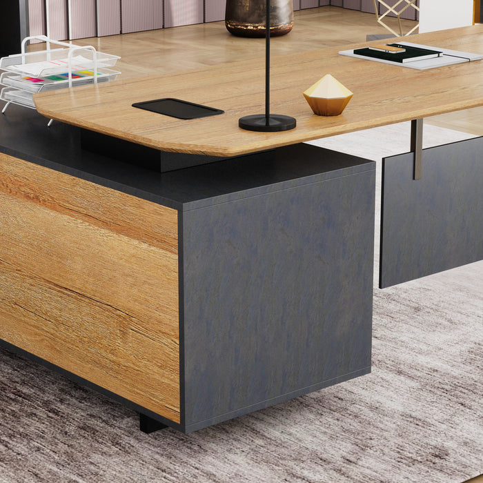 Nikolai 87" L-shaped Executive Desk | AF Essence Tribeca WX-N2805