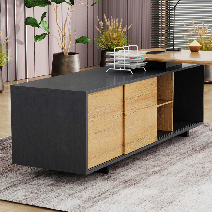 Nikolai 87" L-shaped Executive Desk | AF Essence Tribeca WX-N2805