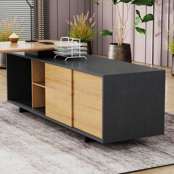 Nikolai 87" L-shaped Executive Desk | AF Essence Tribeca WX-N2805