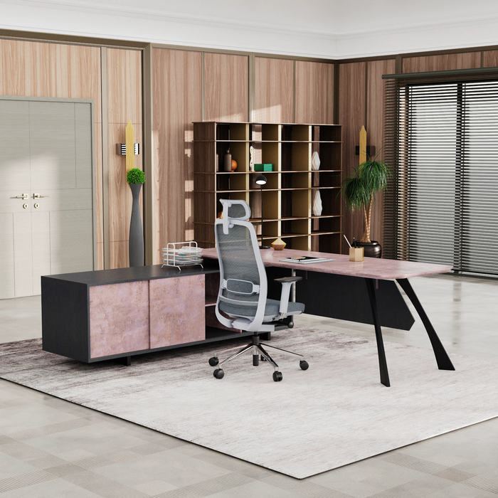 Nikolai 87" L-shaped Executive Desk | AF Essence Tribeca WX-N2805