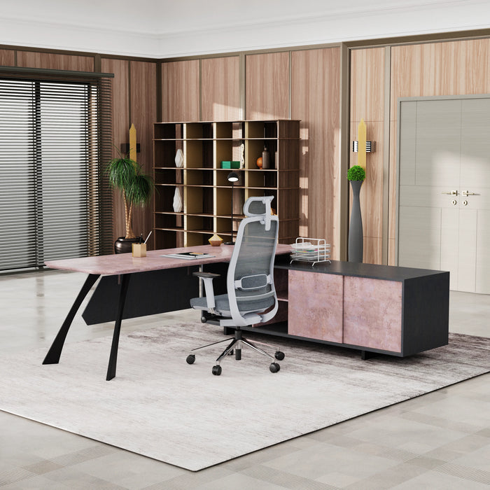 Nikolai 87" L-shaped Executive Desk | AF Essence Tribeca WX-N2805