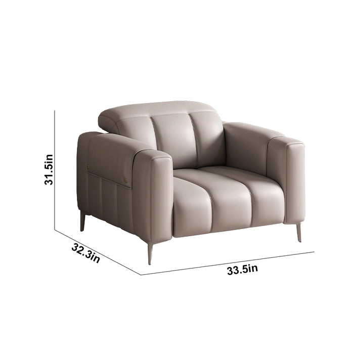 Mason 34-73" Beige PU/Genuine Leather Lounge Seating Sofas | AF [ZT] LY-PK