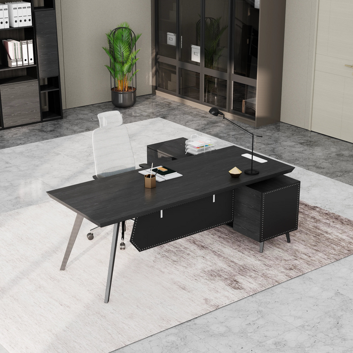 Pacific 87" L-shaped Executive Desk | AF Essence Mooreen WX-E1505