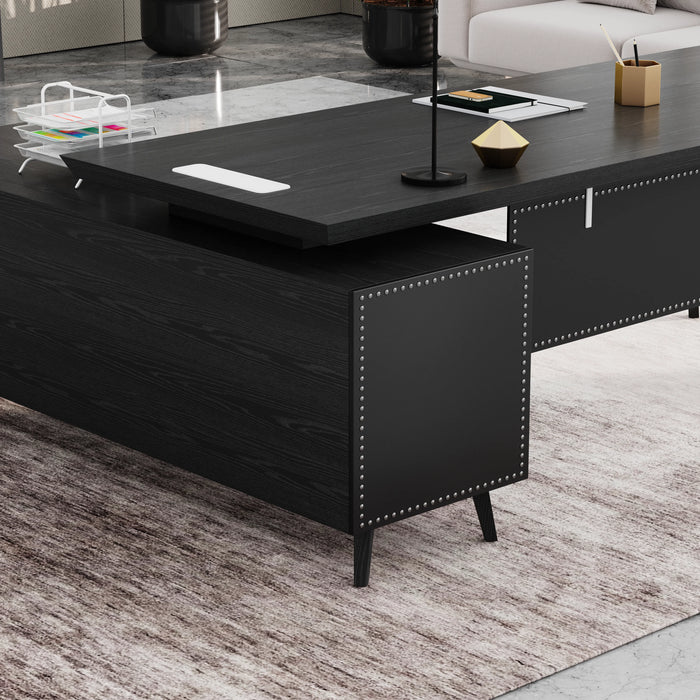 Pacific 87" L-shaped Executive Desk | AF Essence Mooreen WX-E1505