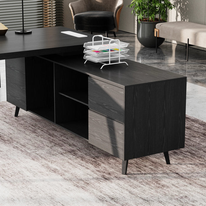 Pacific 87" L-shaped Executive Desk | AF Essence Mooreen WX-E1505