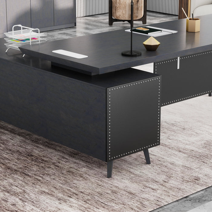 Pacific 87" L-shaped Executive Desk | AF Essence Mooreen WX-E1505