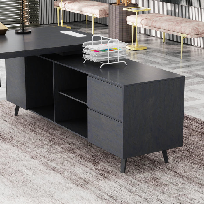 Pacific 87" L-shaped Executive Desk | AF Essence Mooreen WX-E1505