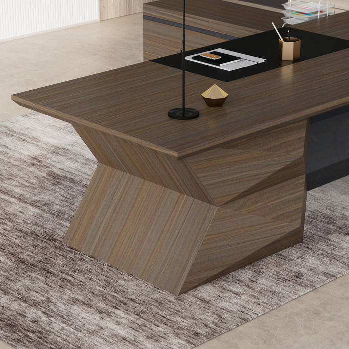 Pariah 110-126" L-shaped Executive Desk | AF Essence Firewood WX-P3501