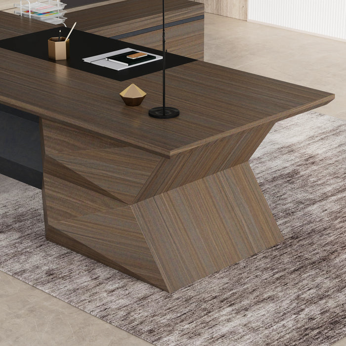 Pariah 110-126" L-shaped Executive Desk | AF Essence Firewood WX-P3501