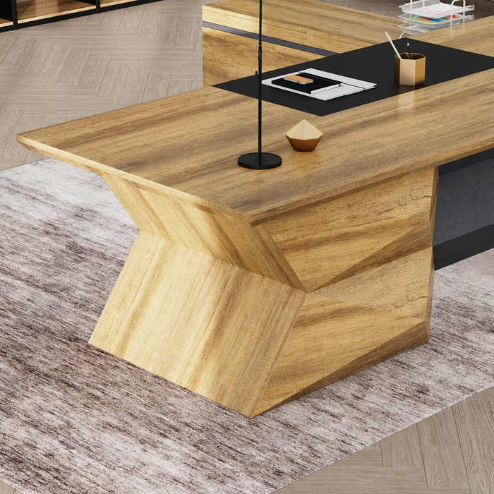 Pariah 110-126" L-shaped Executive Desk | AF Essence Firewood WX-P3501