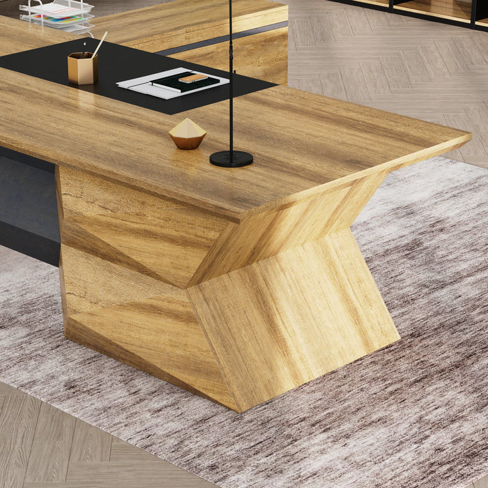 Pariah 110-126" L-shaped Executive Desk | AF Essence Firewood WX-P3501