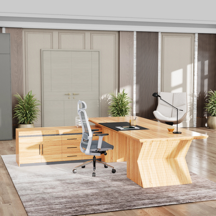 Pariah 110-126" L-shaped Executive Desk | AF Essence Firewood WX-P3501