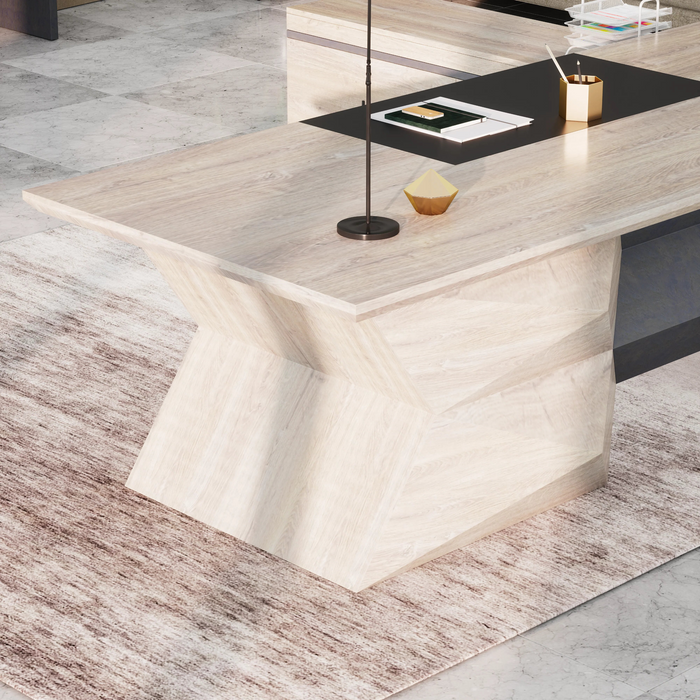 Pariah 110-126" L-shaped Executive Desk | AF Essence Firewood WX-P3501