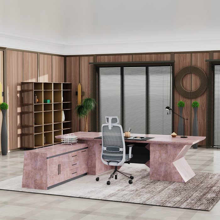 Pariah 110-126" L-shaped Executive Desk | AF Essence Firewood WX-P3501