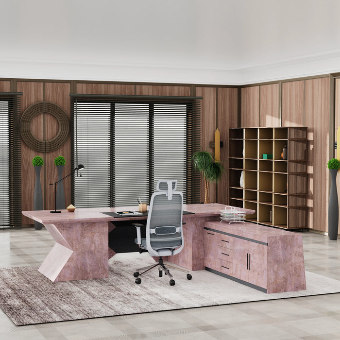 Pariah 110-126" L-shaped Executive Desk | AF Essence Firewood WX-P3501