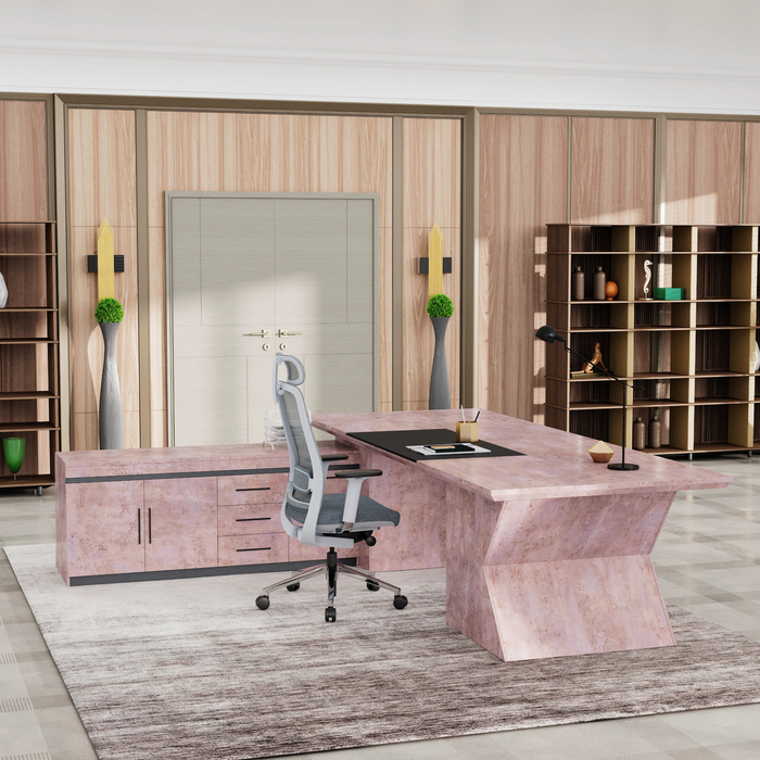 Pariah 110-126" L-shaped Executive Desk | AF Essence Firewood WX-P3501