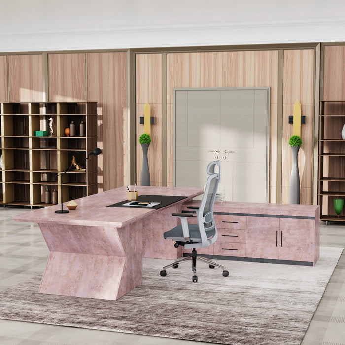 Pariah 110-126" L-shaped Executive Desk | AF Essence Firewood WX-P3501