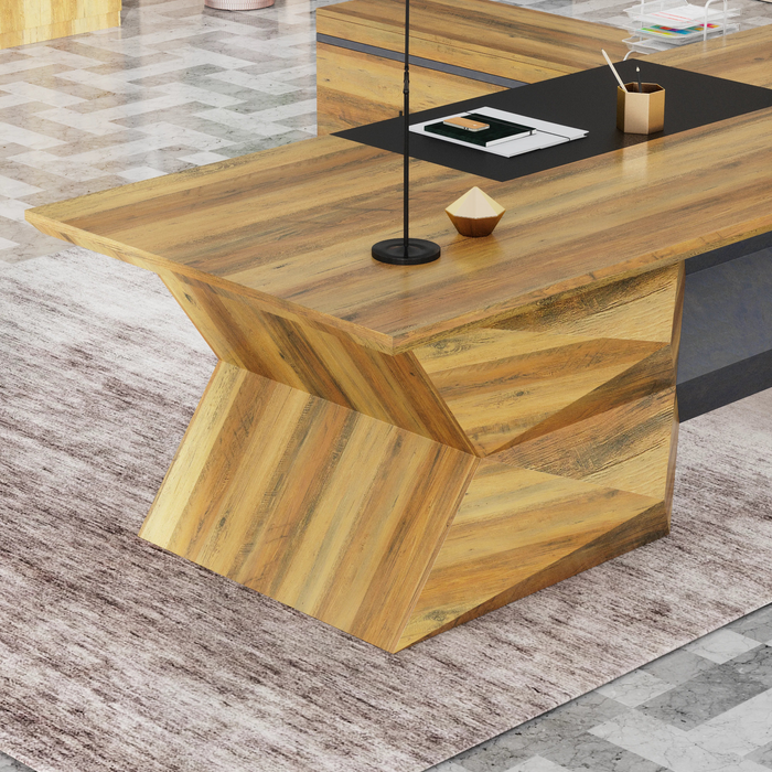 Pariah 110-126" L-shaped Executive Desk | AF Essence Firewood WX-P3501