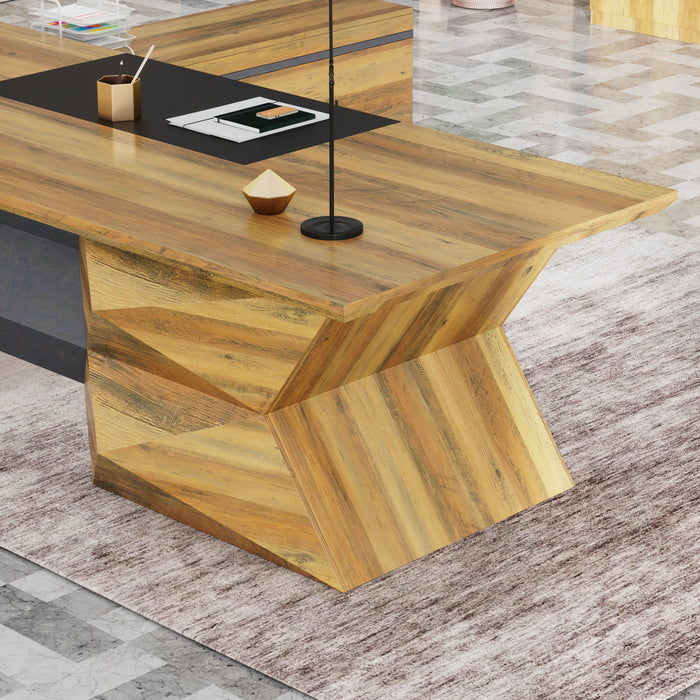 Pariah 110-126" L-shaped Executive Desk | AF Essence Firewood WX-P3501