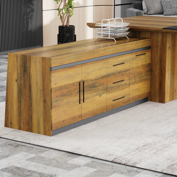 Pariah 110-126" L-shaped Executive Desk | AF Essence Firewood WX-P3501