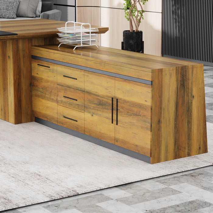 Pariah 110-126" L-shaped Executive Desk | AF Essence Firewood WX-P3501