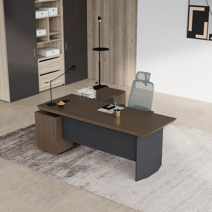 Parker 78" L-shaped Executive Desk | AF Essence Firewood WX-P3507