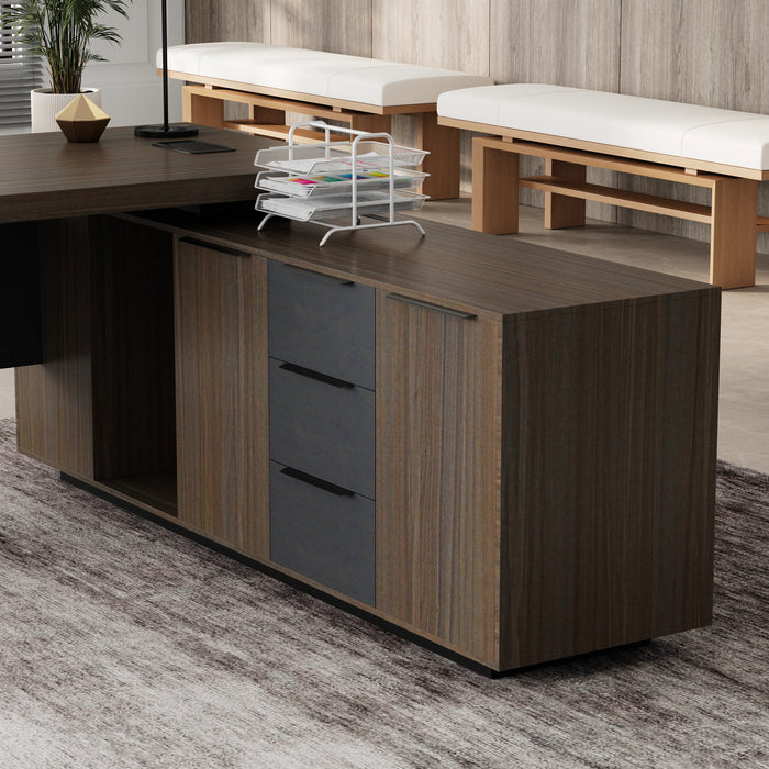 Parker 78" L-shaped Executive Desk | AF Essence Firewood WX-P3507