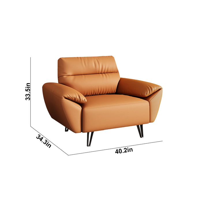 Sadie 40-80" Orange PU/Genuine Leather Lounge Seating Sofas | AF [ZT] LY-Q4