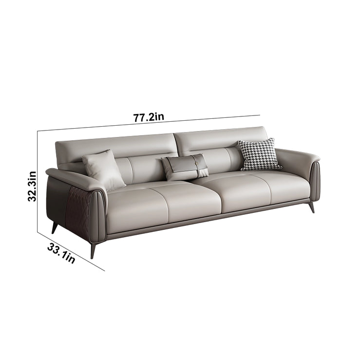 Lily 28-77" Gray PU/Genuine Leather Lounge Seating Sofas | AF [ZT] LY-Q5