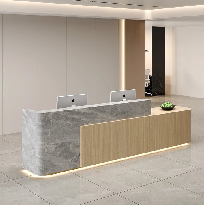 Regina 63- 158" Rectangular Receptionist Desk with Gloss Finishing | AF JY-RT-07