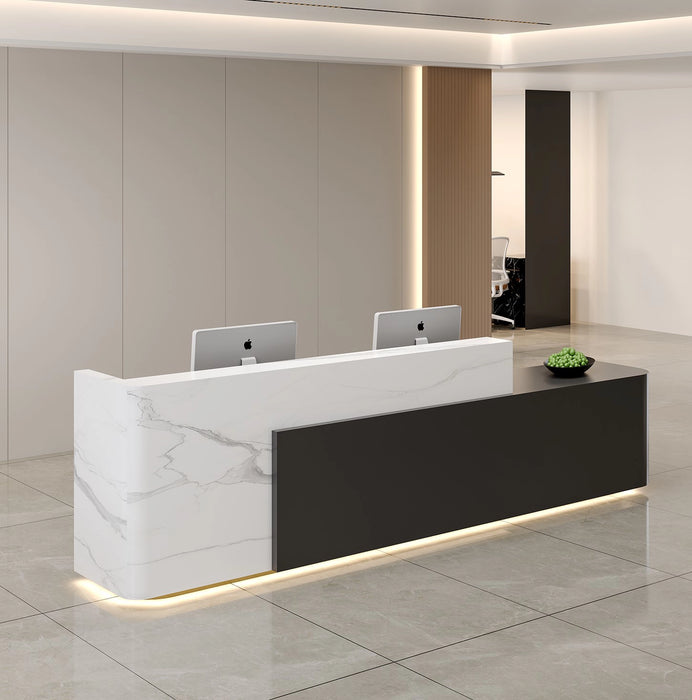 Regina 63- 158" Rectangular Receptionist Desk with Gloss Finishing | AF JY-RT-07