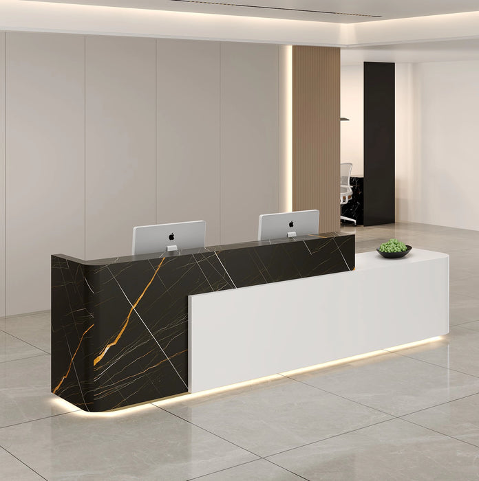 Regina 63- 158" Rectangular Receptionist Desk with Gloss Finishing | AF JY-RT-07