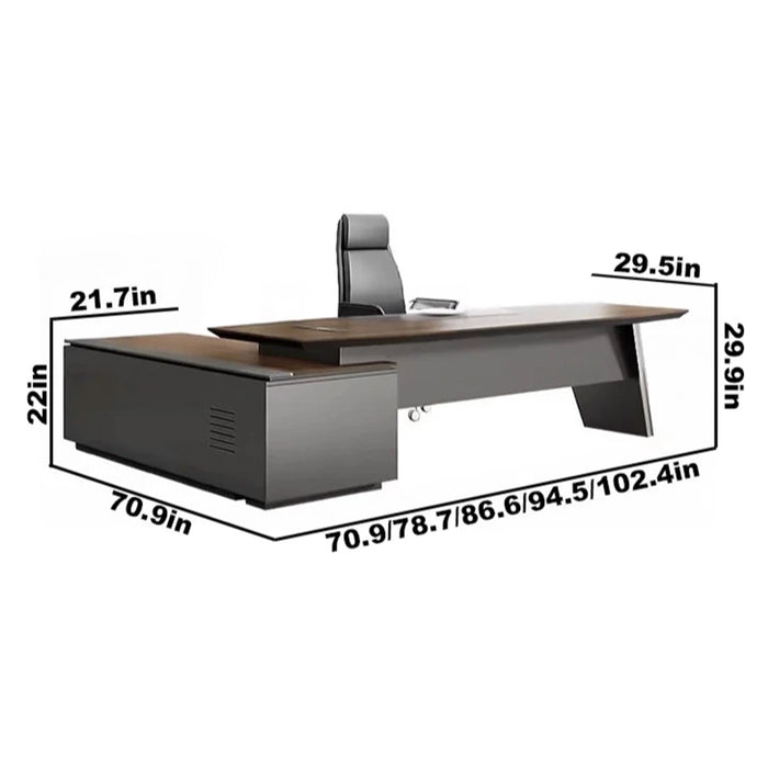 Ramon 71-102" Brown L-shaped Executive Desk | AF LY-GH-01