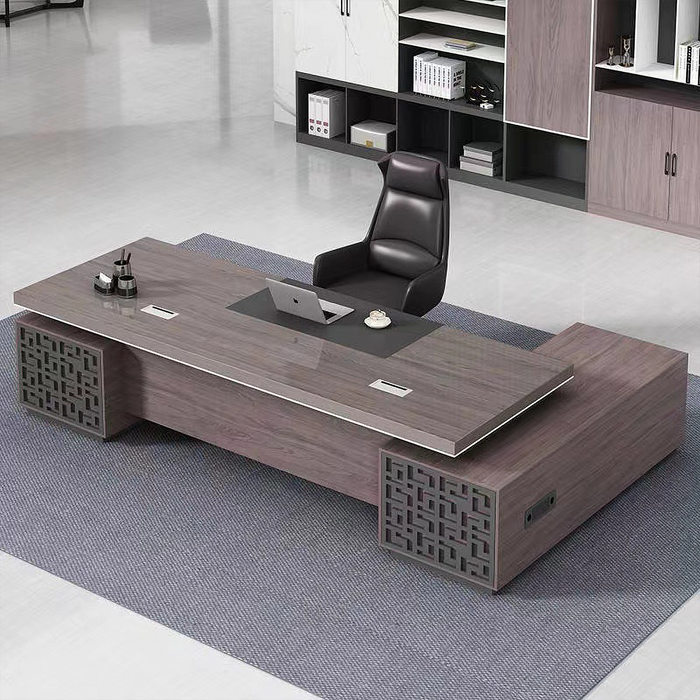 Magnus 79-118" Brown L-shaped Executive Desk | AF SL-LBZ-16