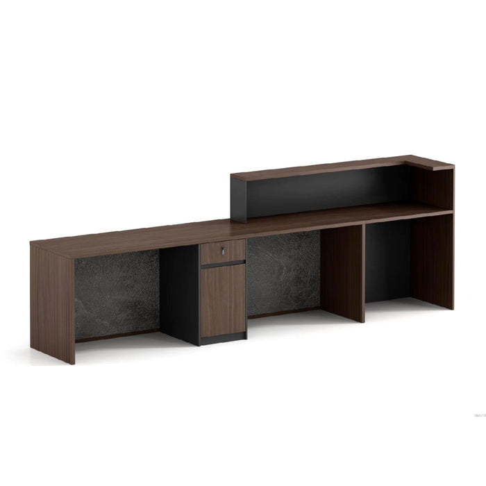 Vicente 79-110" Gray Rectangular Receptionist Desk with Gloss Finishing | AF JY-SYE01