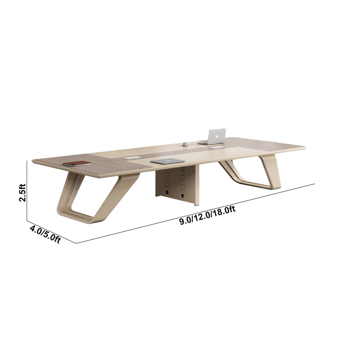 Skylar 7-16' Beige Rounded Conference Room Table with Laminate Finishing | AF Legend Hermes JM-JH33