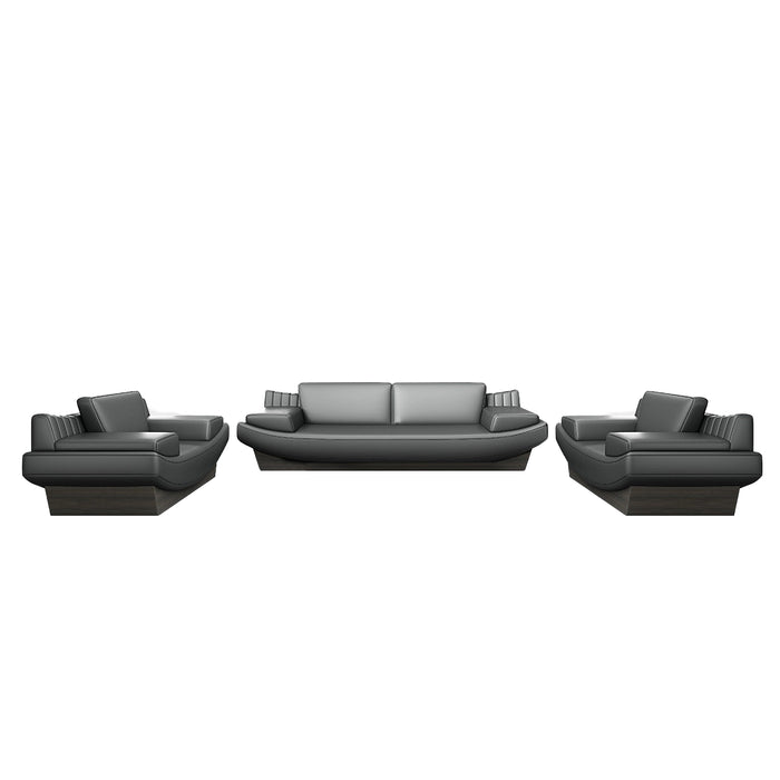 Tyrin 60-104" Black Microfiber Leather Lounge Seating Sofas | AF ZT-Z485037